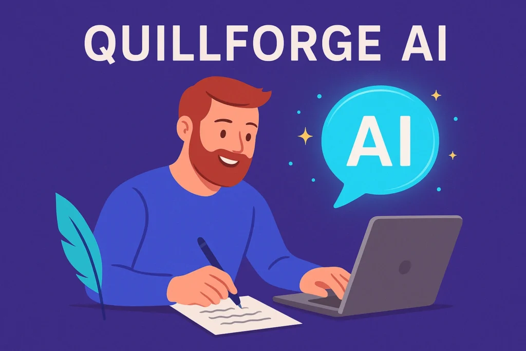 QuillForge AI writing tool illustration used in AI Writing Tools for Bloggers.