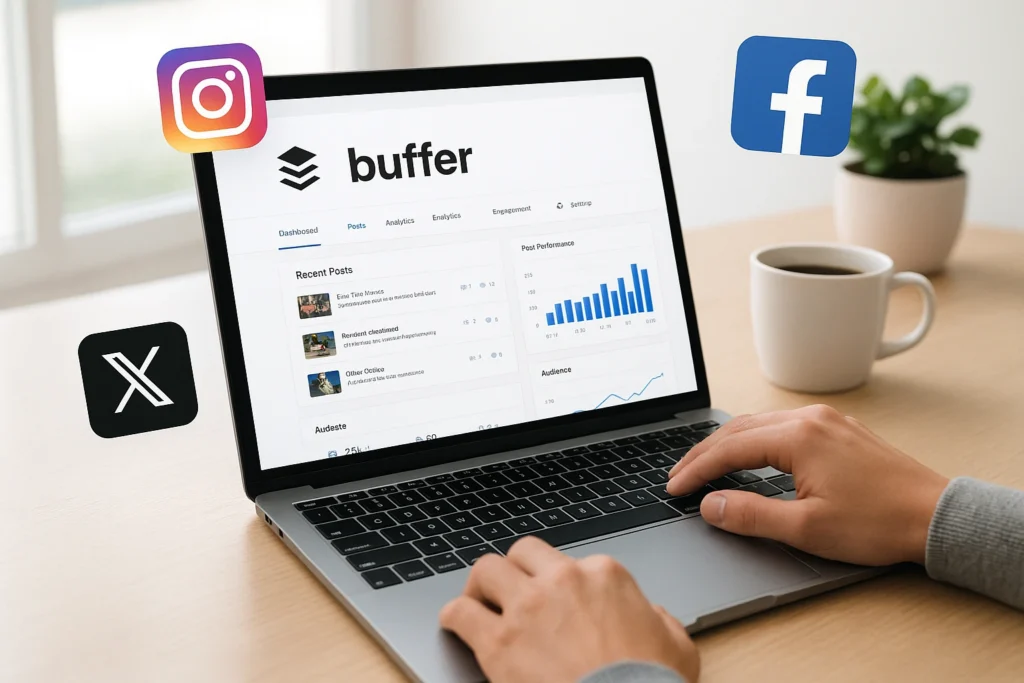 How AI social media tools automate social media strategy using Buffer dashboard
